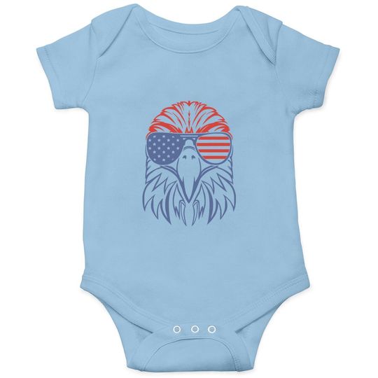 American Bald Eagle Usa Flag Baby Bodysuit 4th Of July Eagle Usa Baby Bodysuit