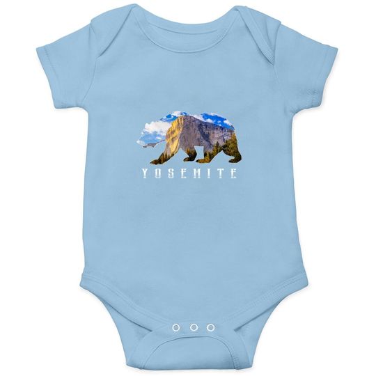 California Bear With Yosemite National Park Image Souvenir Baby Bodysuit