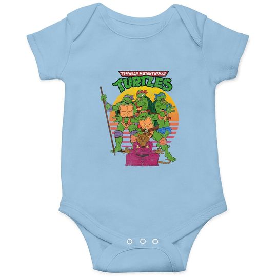 Teenage Mutant Ninja Turtles Retro Sun Group Tee-baby Bodysuit