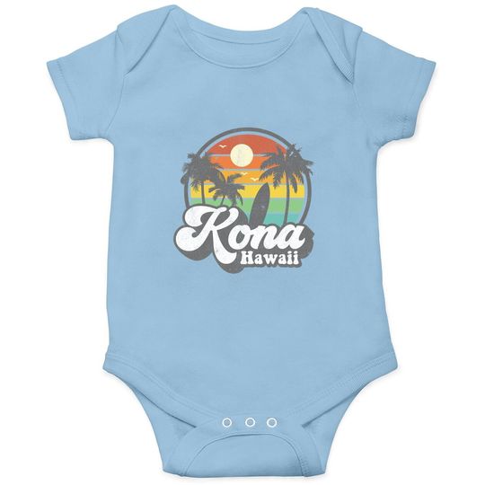 Vintage Kona Beach Hawaii Surf Hawaiian Surfing 70's Baby Bodysuit