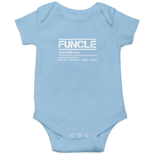 Cool Uncle Gift Uncle B-day Present Funcle Definition Uncle Baby Bodysuit
