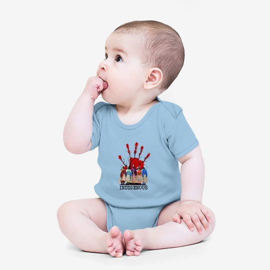 Native American Indigenous Red Hand Baby Bodysuit