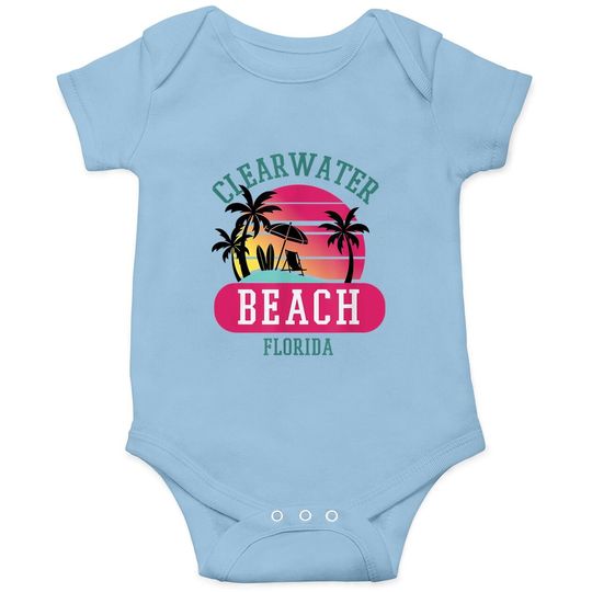 Retro Cool Clearwater Beach Original Florida Beaches Baby Bodysuit