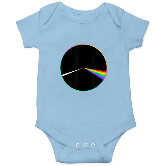 70's Music Retro Lyrics - Pink Dark Side Moon Floyd Prism Baby Bodysuit