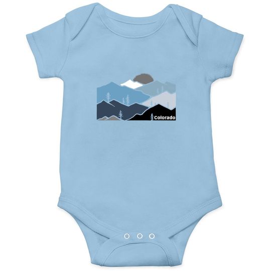Colorado Mountain Outdoor Retro Landscape Baby Bodysuit
