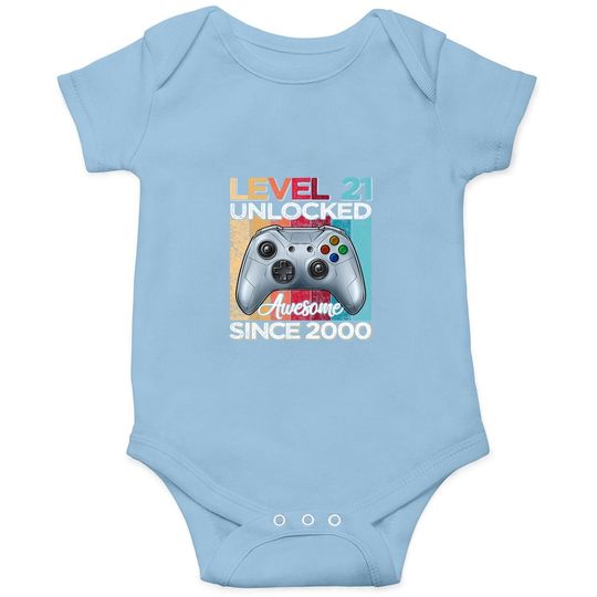 Level 21 Unlocked Awesome Since 2000 21st Birthday Baby Bodysuit