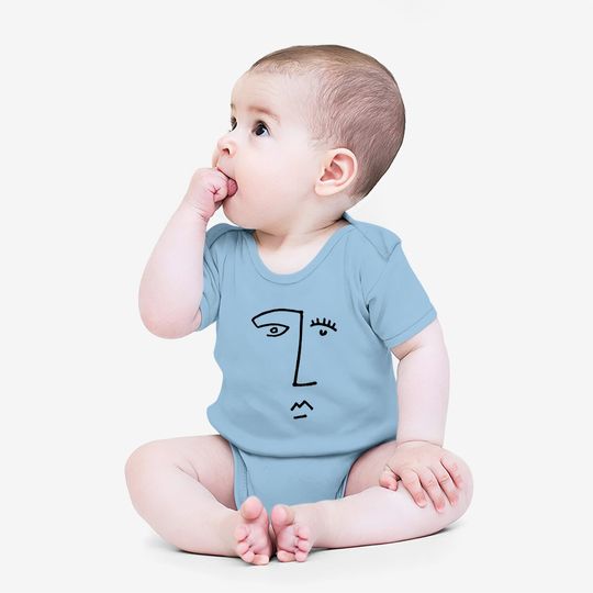Artistic Line Drawing Abstract Face Baby Bodysuit
