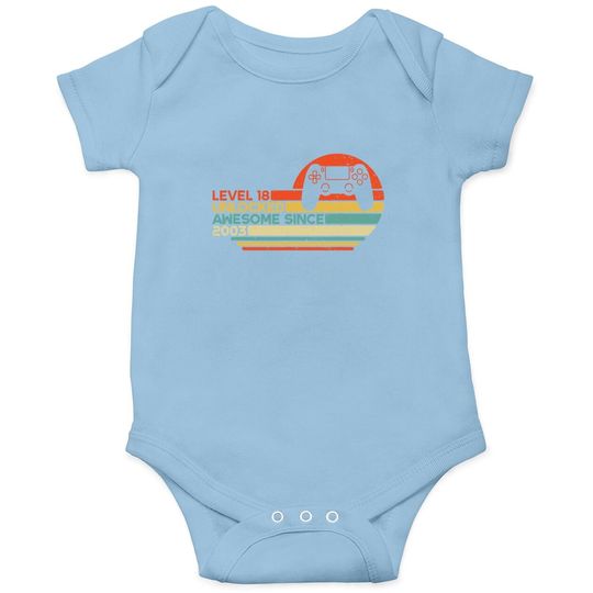 18th Birthday Gamer Level 18 Unlocked Awesome Since 2003 Baby Bodysuit