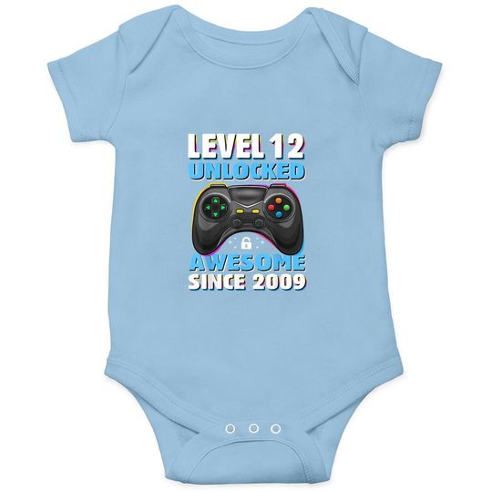Level 12 Unlocked Awesome 2009 Video Game 12th Birthday Gift Baby Bodysuit