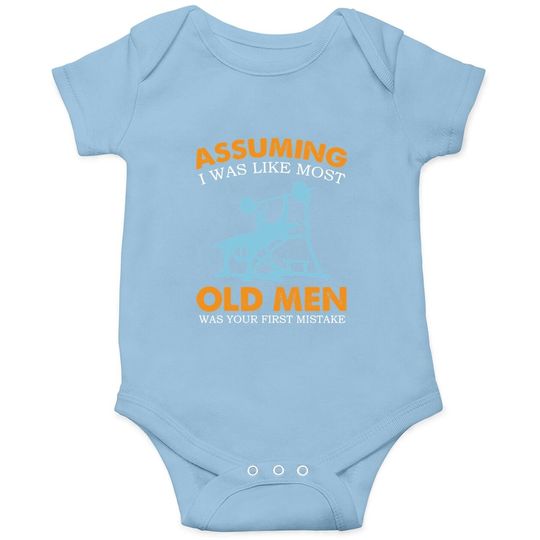 Old Man Weight Lifting For Old Strong People Baby Bodysuit