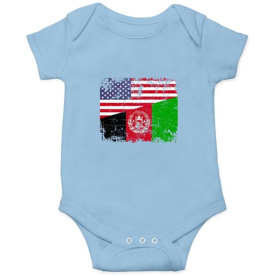 Usa Afghanistan Flag Baby Bodysuit