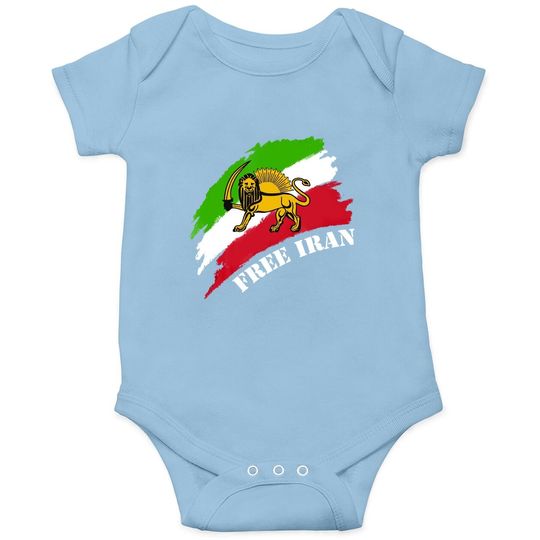 Free Iran Flag With Lion Baby Bodysuit
