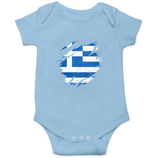 Greece Flag Greek Pride Vintage Greece Baby Bodysuit