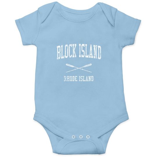 Block Island Rhode Island Ri Vintage Nautical Baby Bodysuit