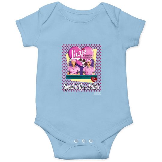 I Love Lucy Baby Bodysuit Chocolate Factory Speed It Up Pink Tee