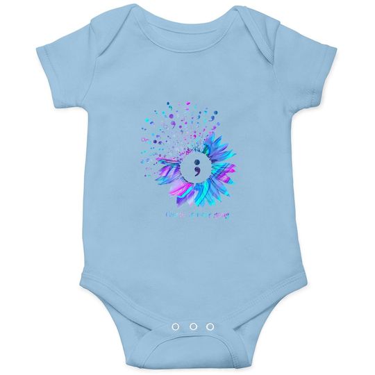 Suicide Prevention Awareness Choose To Keep Going Sunflower Baby Bodysuit