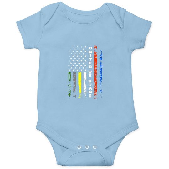 First Responder Thin Line Baby Bodysuit Patriotic American Flag Baby Bodysuit