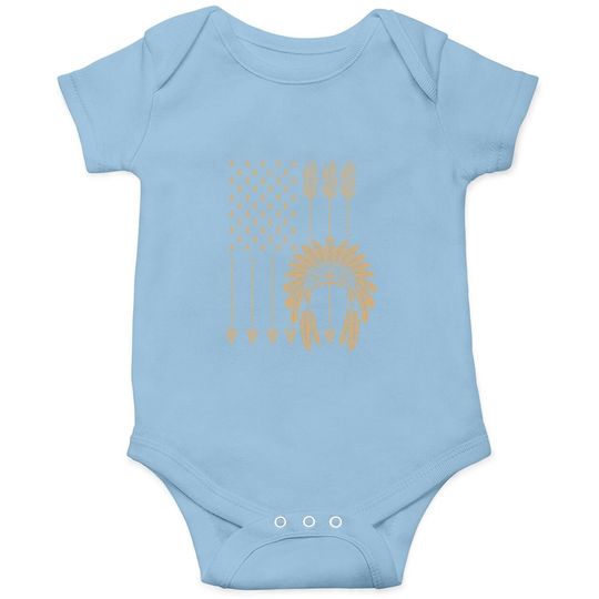 Funny Native American Flag Gift Cool Usa Tribe Patriotic Baby Bodysuit