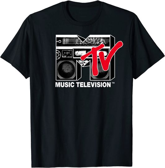 MTV Logo Red Boombox Graphic T-Shirt
