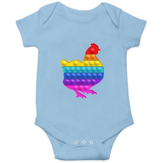 Chicken Lover Pop It Fidget Birthday Christmas Toddlers Baby Bodysuit