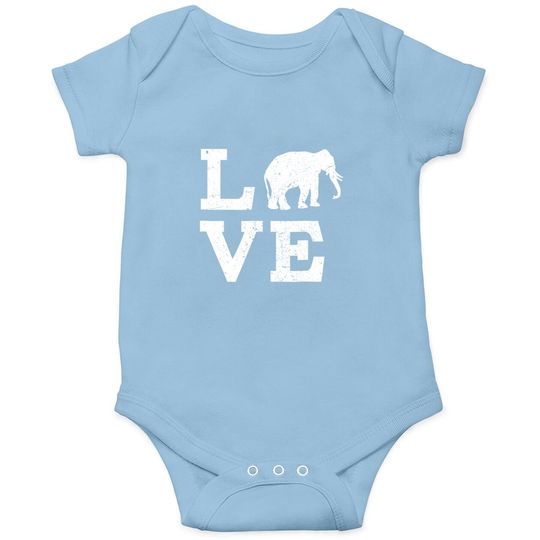 I Love Elephants Baby Bodysuit