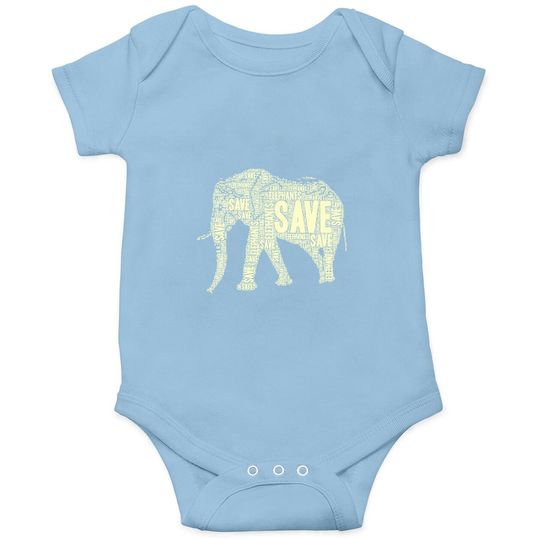 Save The Elephants Baby Bodysuit