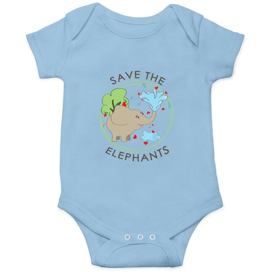 Save The Elephants Baby Bodysuit