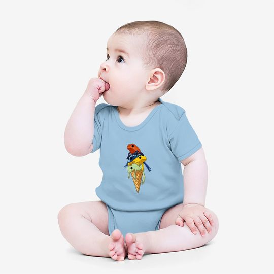 Funny Poison Dart Frogs Ice Cream Premium Baby Bodysuit