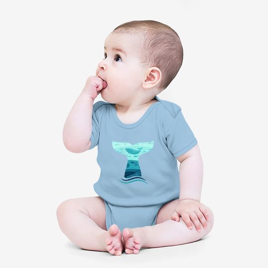 Whale Tail In Waves Orca Ocean Baby Bodysuit