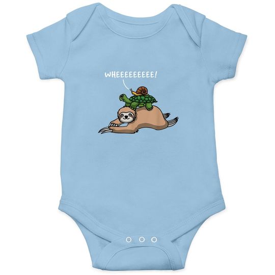 Snail Turtle Sloth Funny Cute Animal Lover Friends Baby Bodysuit
