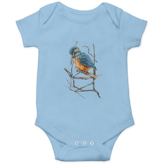 Cute Kingfisher Baby Bodysuit