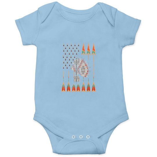 Native American Flag Usa For Indian Indigenous People Baby Bodysuit
