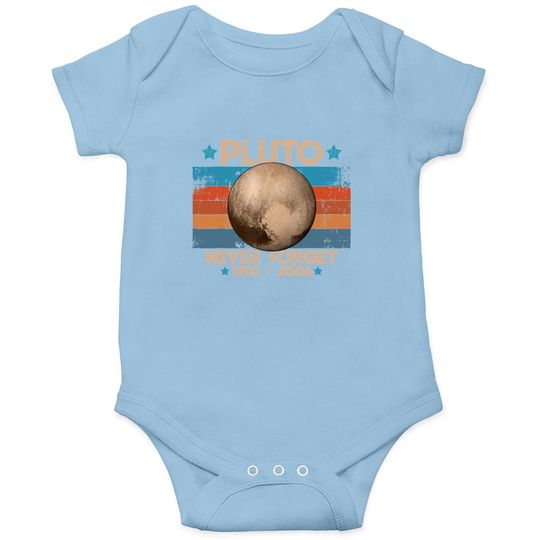 Vintage Never Forget Pluto Nerdy Astronomy Space Baby Bodysuit
