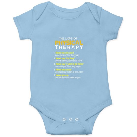 The Laws Of Physical Therapy Motivational Goals Baby Bodysuit