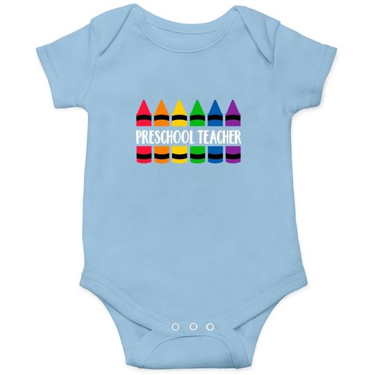 Preschool Teacher Teacher Crayon Baby Bodysuit