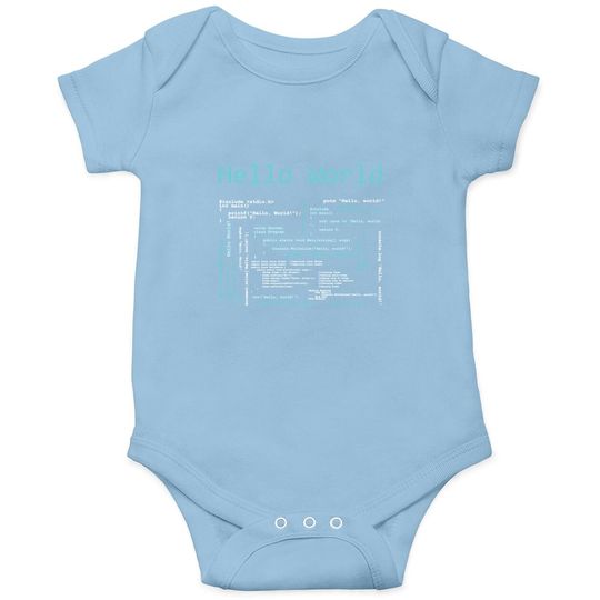 Hello World Computer Programming Languages Baby Bodysuit