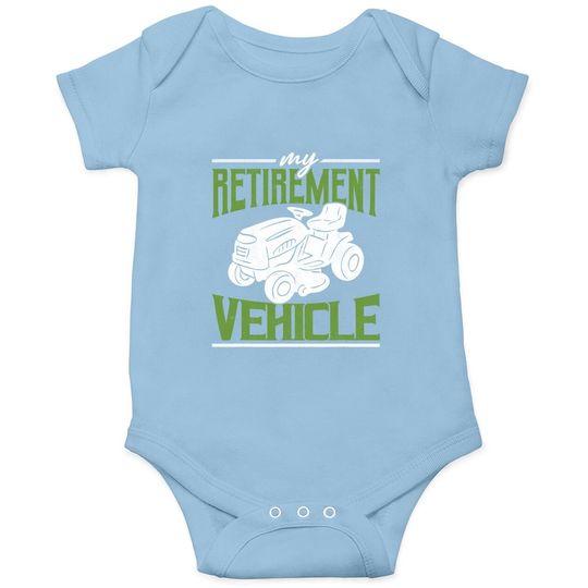 Grandpa Retirement Vehicle Grandfather Gardener Lawn Mowing Baby Bodysuit