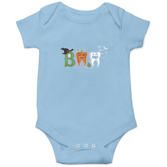 Boo Dentist Pumpkin Costume Dental Assistant Halloween Baby Bodysuit