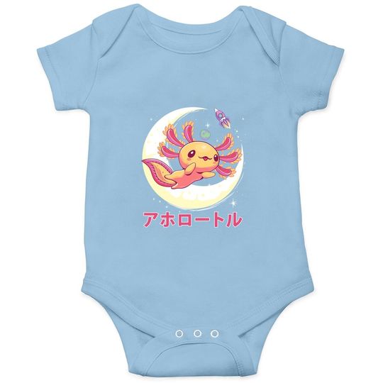 Pastel Goth Axolotl Kawaii Japanese Anime Aesthetic Nu Goth Baby Bodysuit