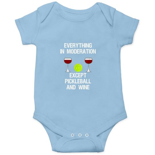 Pickleball Wine Baby Bodysuit