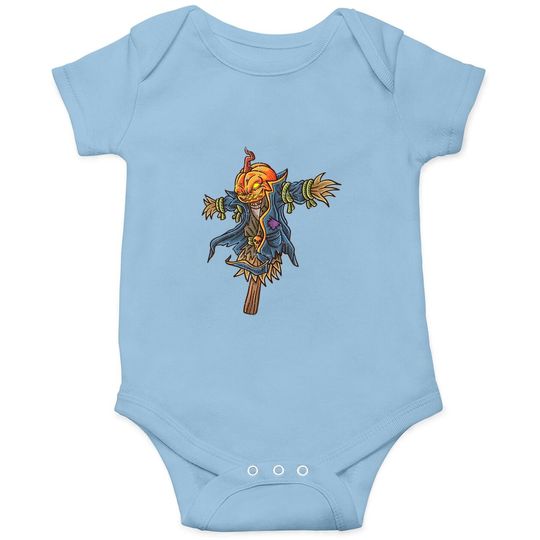 Halloween Scarecrow Pumpkin Baby Bodysuit