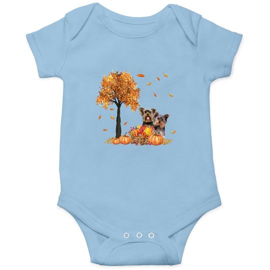 Autumn Leaf Fall Dog Lover Baby Bodysuit