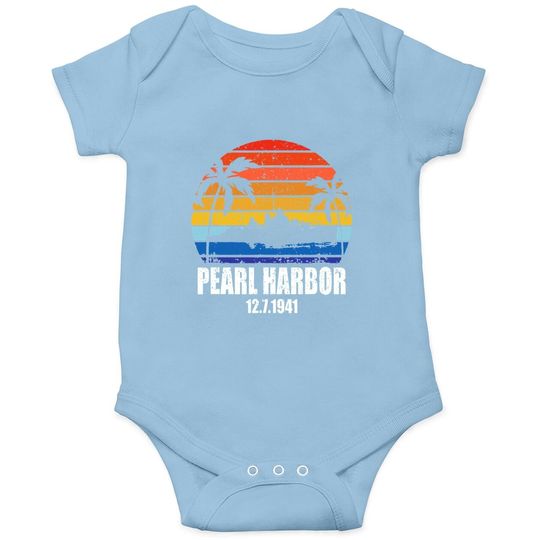 Vintage Pearl Harbor Sunset 80th Anniversary Baby Bodysuit