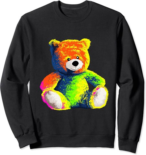 Funny Colorful Stuffed Animal Toy Teddy Bear Sweatshirt