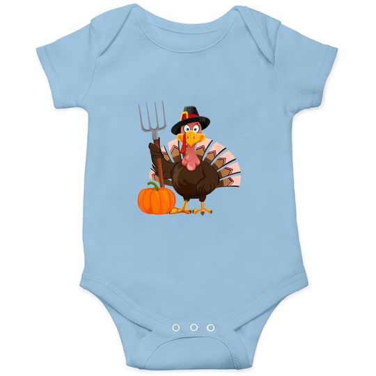 Thanksgiving Turkey Happy Thanksgiving Day Baby Bodysuit