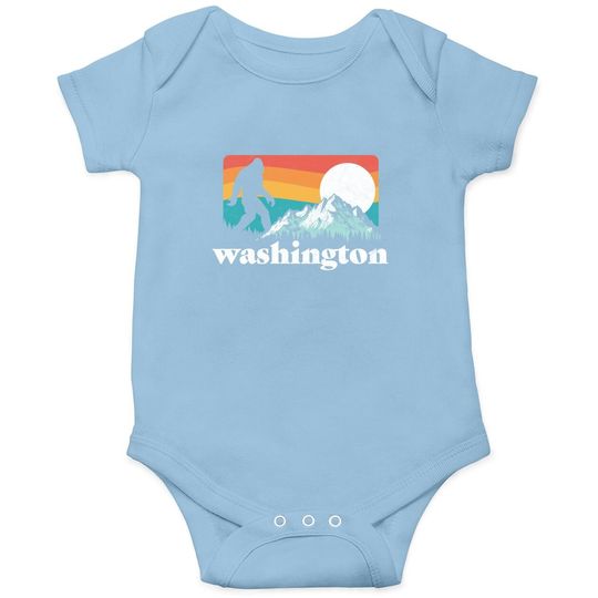 State Of Washington Pacific Northwest Bigfoot Mountain Baby Bodysuit