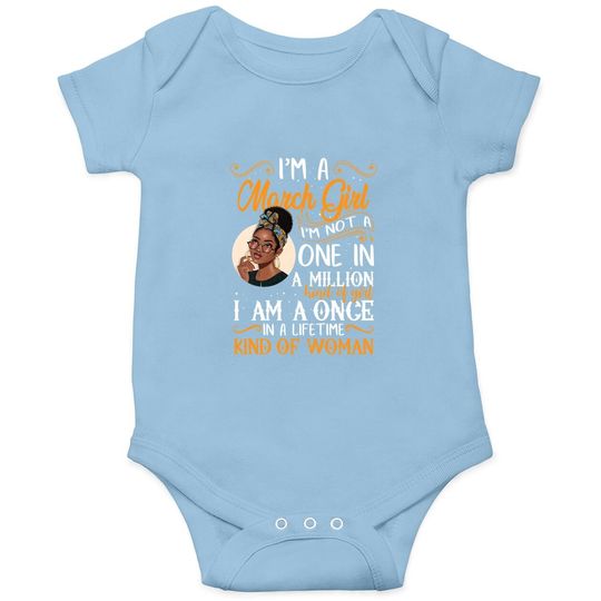 I'm A March Girl Black Pisces Baby Bodysuit