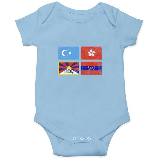 Free Tibet Uyghurs Hong Kong Inner Mongolia China Flag Baby Bodysuit