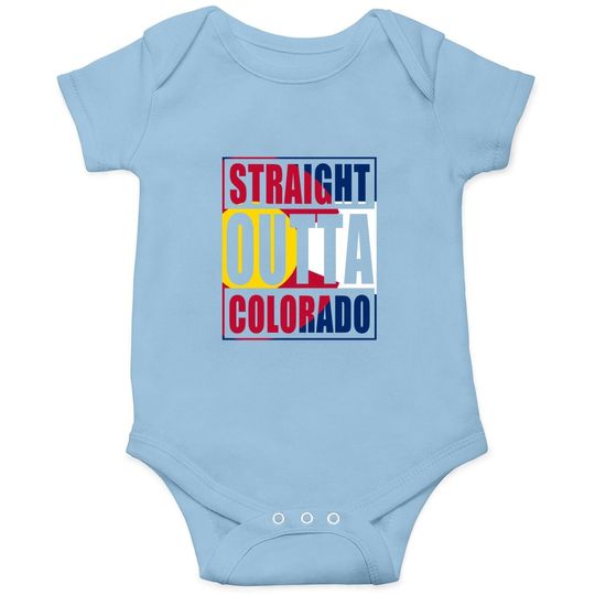 Straight Outta Colorful Colorado Flag Baby Bodysuit