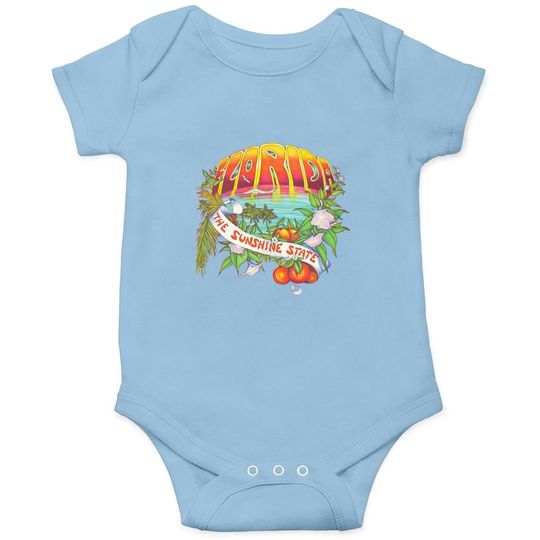 Discover Florida The Sunshine State Vintage Retro Onesie